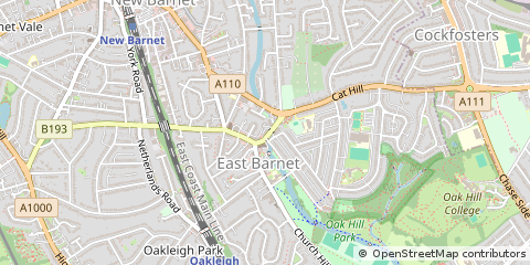 Map of East Barnet, Herts
