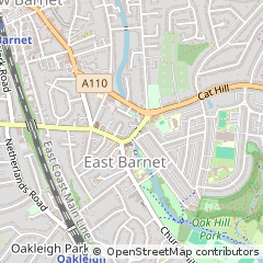 Map of East Barnet, Herts