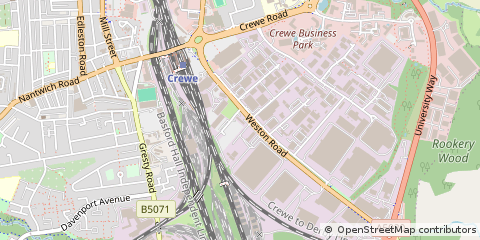 Map of Crewe, Cheshire