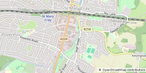 Map of Orpington, Kent