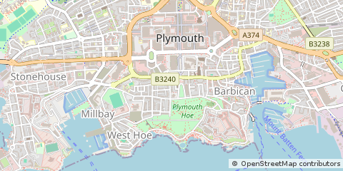 Map of Plymouth, Devon