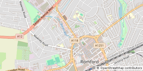Map of Romford, Essex