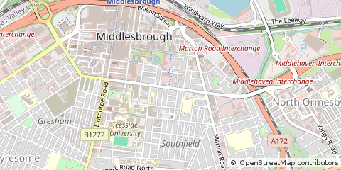 Map of Middlesbrough, Cleveland
