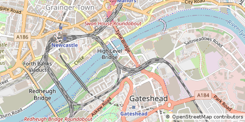 Map of Gateshead, Tyne and Wear