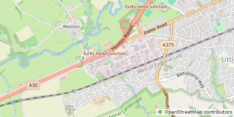 Map of Heathpark, Honiton, Devon