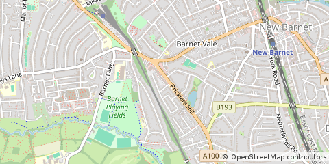 Map of Barnet, Herts