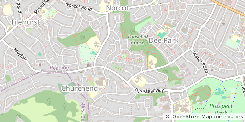 Map of Tilehurst Reading, Berkshire