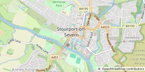 Map of Stourport on Severn, Worcestershire