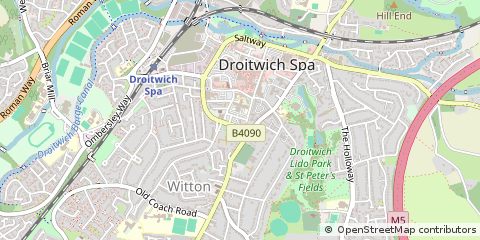 Map of Droitwich, Worcestershire