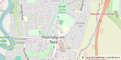 Map of Stockton-on-Tees, Cleveland