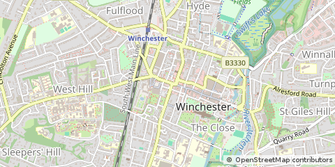 Map of Winchester, Hampshire