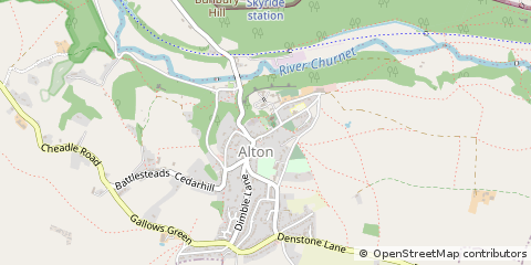 Map of Alton, Staffordshire