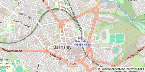 Map of Barnsley, South Yorkshire