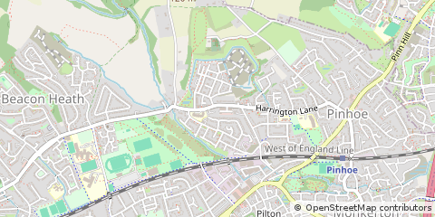 Map of Exeter, Somerset