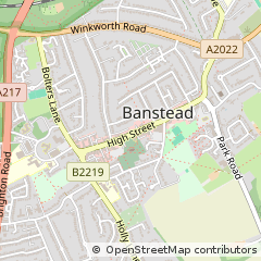 Map of Banstead, Surrey