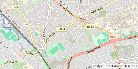 Map of Nottingham, Nottinghamshire