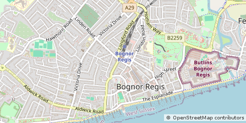 Map of Bognor Regis
