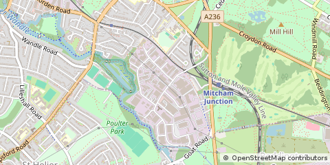 Map of Mitcham, Surrey