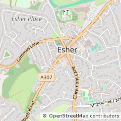 Map of Esher, Surrey
