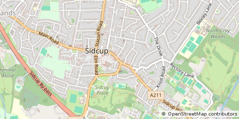 Map of Sidcup, Kent