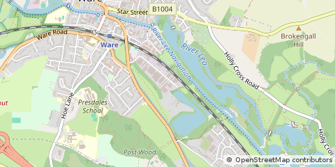Map of Marsh Lane, Ware,herts