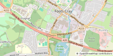 Map of Sidcup, Kent