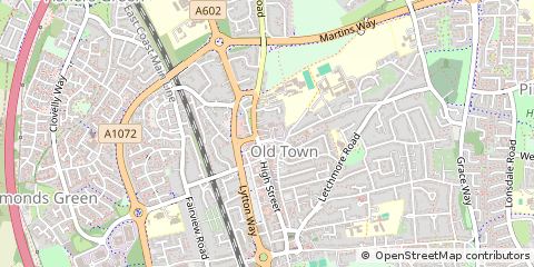 Map of Stevenage, Hertfordshire