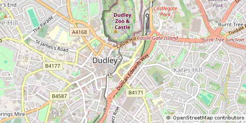 Map of Dudley, West Midlands