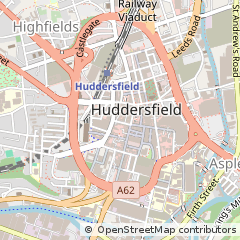 Map of Huddersfield, West Yorkshire