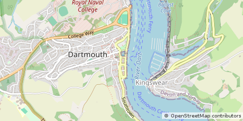 Map of Dartmouth, Devon