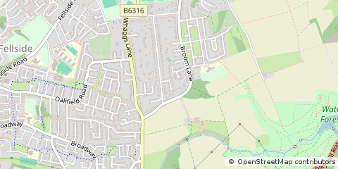 Map of Whickham, Newcastle Upon Tyne