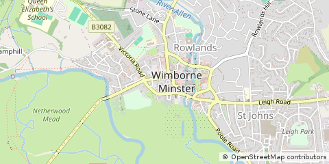 Map of Wimborne, Dorset