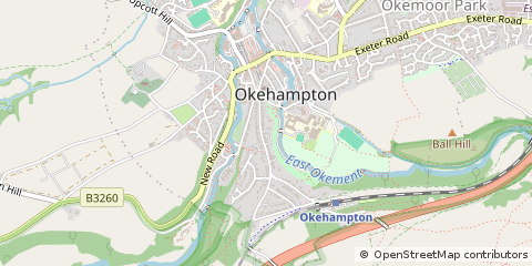 Map of Okehampton, Devon