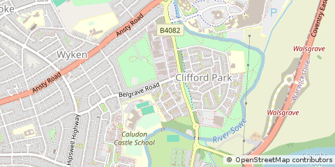 Map of Coventry, West Midlands