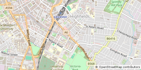 Map of Leicester, Leicestershire