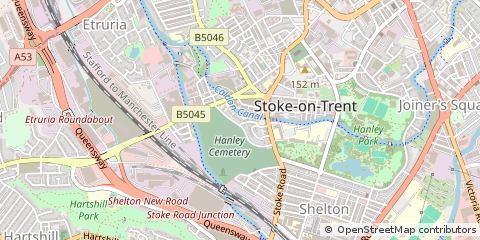 Map of Stoke-on-Trent, Staffs