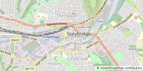 Map of Stalybridge, Cheshire
