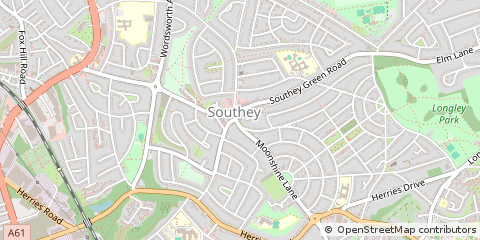 Map of Sheffield, South Yorkshire