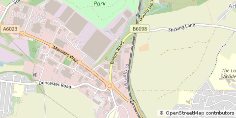 Map of Rotherham, South Yorkshire