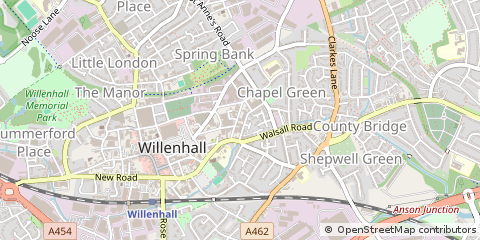 Map of Willenhall, West Midlands