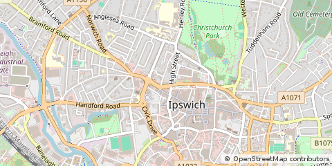 Map of Ipswich, Suffolk