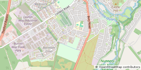 Map of Thetford, Norfolk