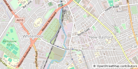 Map of Nottingham, Nottinghamshire