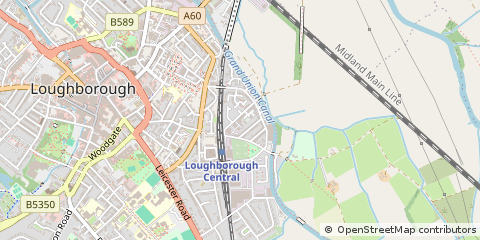 Map of Loughborough, Leicestershire