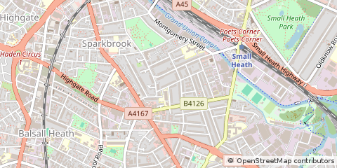 Map of Birmingham, West Midlands
