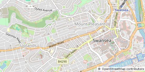 Map of Swansea, West Glamorgan