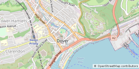 Map of Dover, Kent