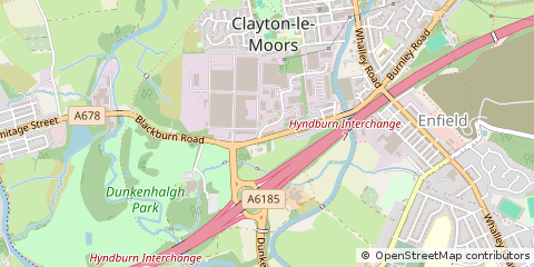 Map of Clayton LE Moors, Lancashire