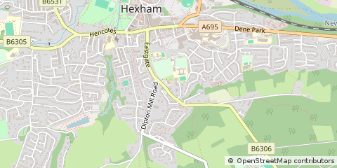 Map of Hexham, Northumberland