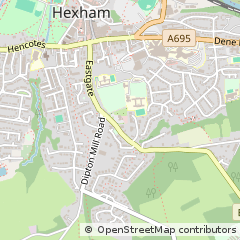 Map of Hexham, Northumberland